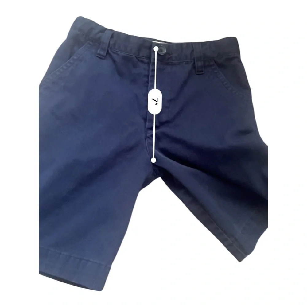 Cherokee casual cargo navy blue shorts Boys 6 side back pockets cotton blend zip